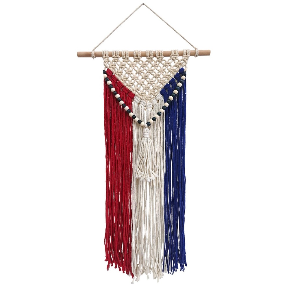 Americana Patriotic Macrame Wall Decor